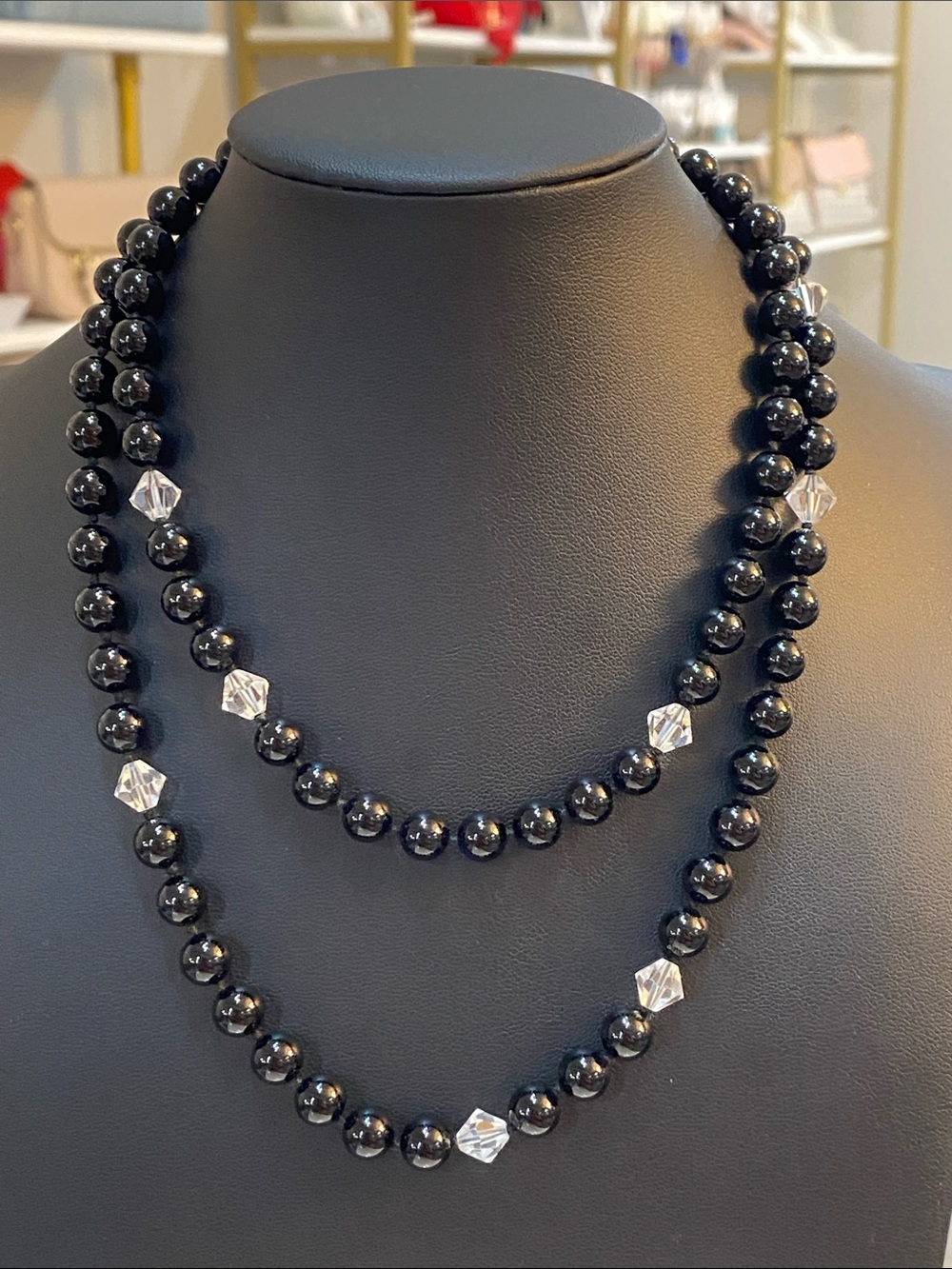 Glass or stone necklace